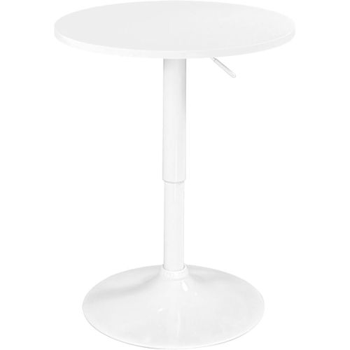 Table De Bar Haute Ø60 Cm – Mange Debout Hauteur Réglable Et Pivotant Seti (blanc-intégral)