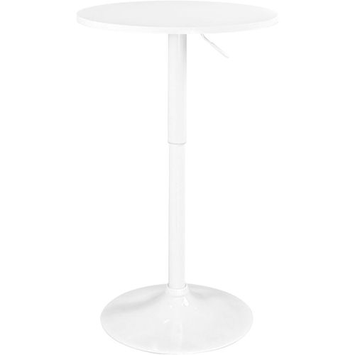 Table De Bar Haute Ø60 Cm – Mange Debout Hauteur Réglable Et Pivotant Seti (blanc-intégral)