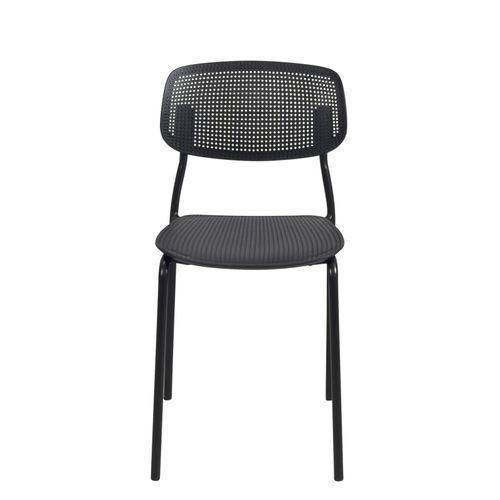 Lot De 4 Chaises De Cuisine Empilables Aza (noir)