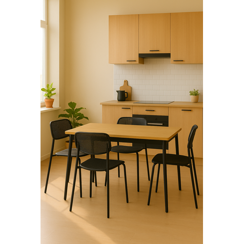 Lot De 4 Chaises De Cuisine Empilables Aza (noir)