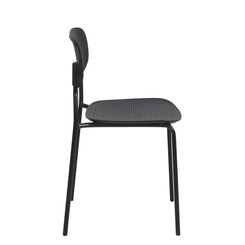 Lot De 4 Chaises De Cuisine Empilables Aza (noir)