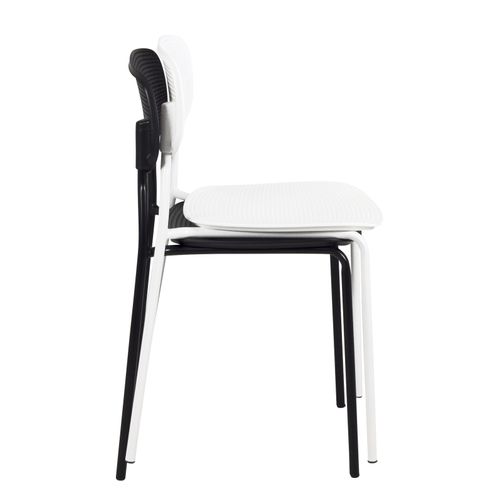 Lot De 4 Chaises De Cuisine Empilables Aza (noir)