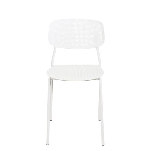 Lot De 4 Chaises De Cuisine Empilables Aza (blanc)