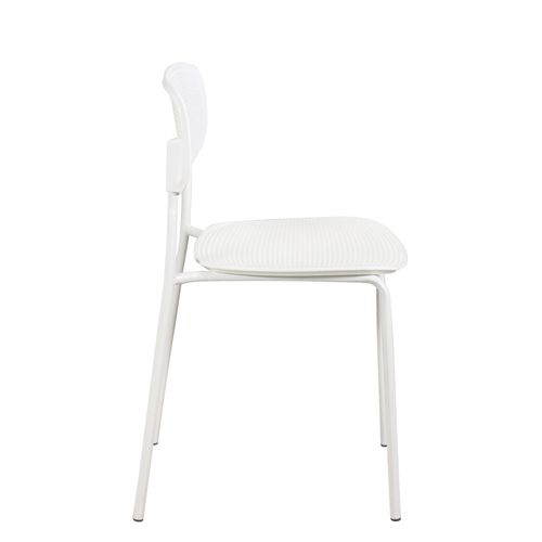 Lot De 4 Chaises De Cuisine Empilables Aza (blanc)