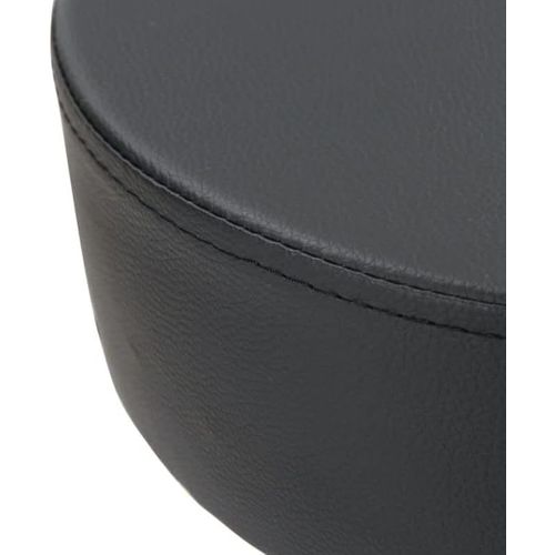 Petit Tabouret Simili Rond Rembourré Pivotant Hauteur Réglable 43 à 57 Cm Yu (noir Blanc)