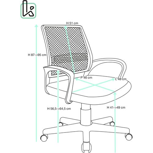 Chaise Bureau Siège Basculant Renfort Lombaire Pivotant Hauteur Réglable Roulettes Lest (bleu)