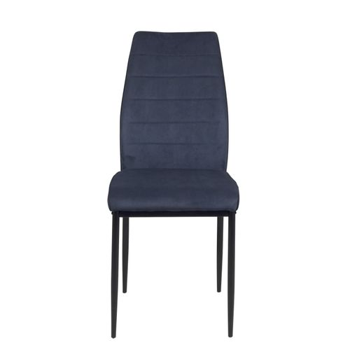 Lot De 4 Chaises De Salle à Manger Milo, Tissu Rayé (bleu Foncé)