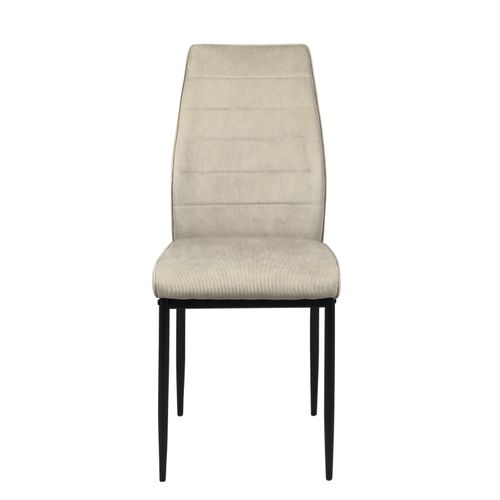 Lot De 4 Chaises De Salle à Manger Milo, Tissu Rayé (beige)