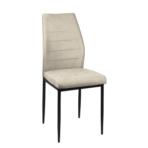 Lot De 4 Chaises De Salle à Manger Milo, Tissu Rayé (beige)