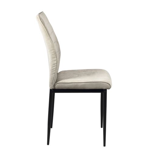 Lot De 4 Chaises De Salle à Manger Milo, Tissu Rayé (beige)