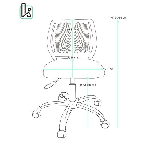 Chaise Bureau Enfant, Hauteur Réglable, Pivotante Sawi (blanc Bleu)