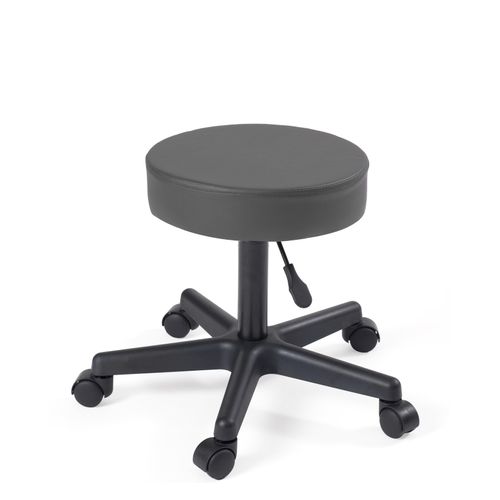 Tabouret à Roulettes Siège Rond Simili Rembourré Pivotant Hauteur Réglable Ye (gris Foncé)