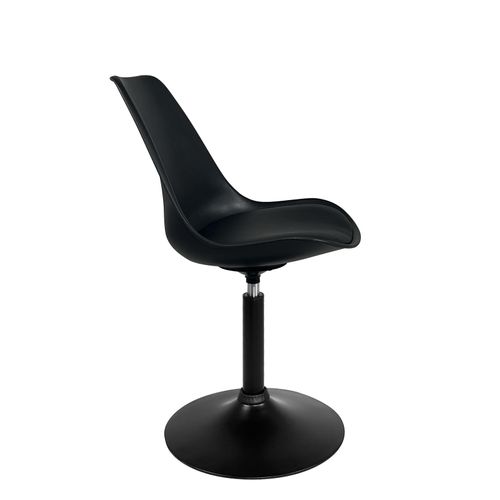 Lot 2 Chaise Pivotante Rotative Design Rétro Vintage Coussin Simili Nosa (noir)