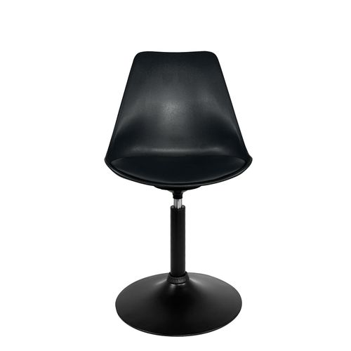 Lot 2 Chaise Pivotante Rotative Design Rétro Vintage Coussin Simili Nosa (noir)