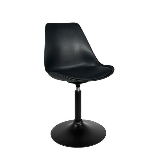 Lot 2 Chaise Pivotante Rotative Design Rétro Vintage Coussin Simili Nosa (noir)