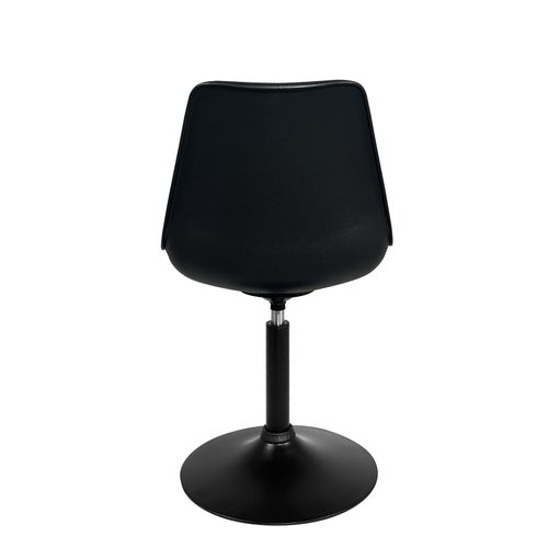 Lot 2 Chaise Pivotante Rotative Design Rétro Vintage Coussin Simili Nosa (noir)