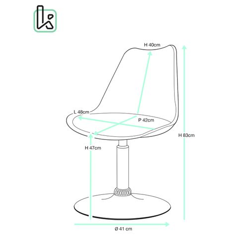 Lot 2 Chaise Pivotante Rotative Design Rétro Vintage Coussin Simili Nosa (noir)