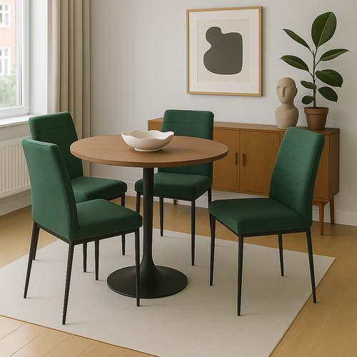 Lot De 4 Chaises De Salle à Manger Milo, Tissu Rayé (vert)