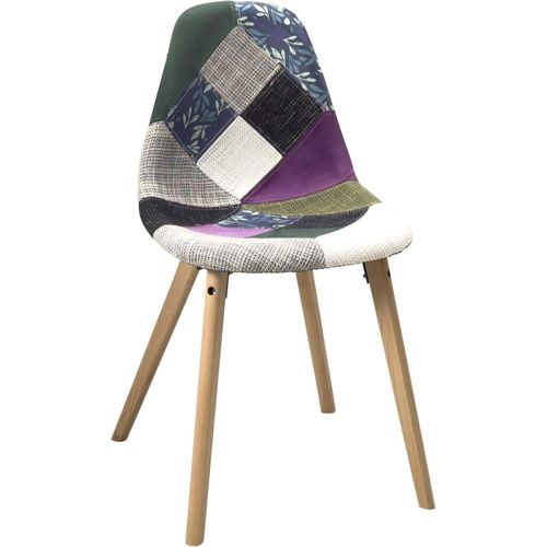 Lot De 2 Chaises Scandinaves, Nora (patchwork Méditerranéen)