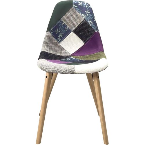 Lot De 2 Chaises Scandinaves, Nora (patchwork Méditerranéen)