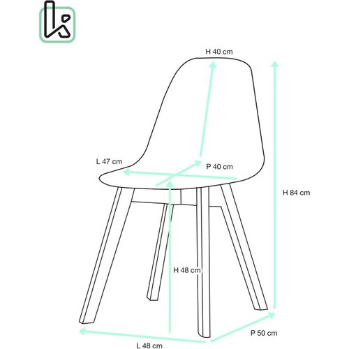 Lot De 2 Chaises Scandinaves, Nora (patchwork Méditerranéen)