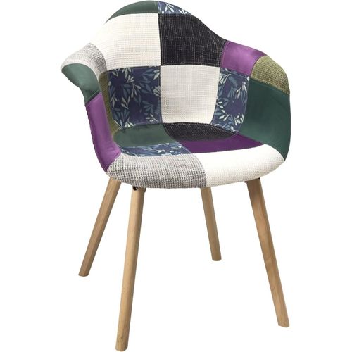 Lot De 2 Chaises Scandinaves Avec Accoudoirs, Nera (patchwork Méditerranéen)