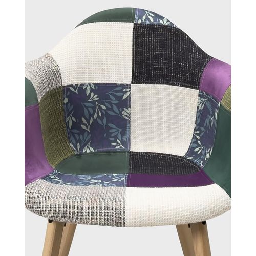 Lot De 2 Chaises Scandinaves Avec Accoudoirs, Nera (patchwork Méditerranéen)