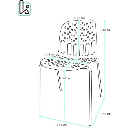 Chaises De Cuisine Design, Lot De 4, Empilables, Pied, Métal Kio (rouge Blanc)