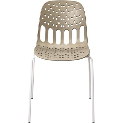 Chaises De Cuisine Design, Lot De 4, Empilables, Pied, Métal Kio (kaki Blanc)