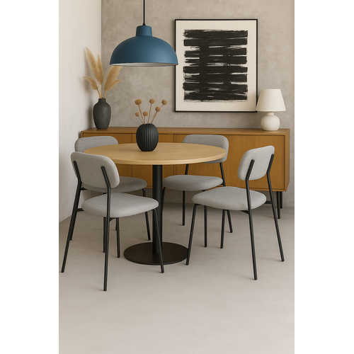 Lot De 4 Salle à Manger Design Tala, Tissu Mélangé (gris)