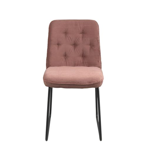 Lot De 2 Chaises Vintage Zeli, Tissu à Rayures (rose)