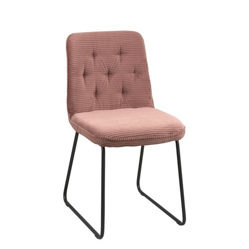 Lot De 2 Chaises Vintage Zeli, Tissu à Rayures (rose)