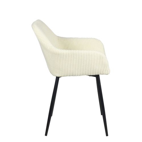 Petit Fauteuil Confortable En Velours Côtelé Miro (beige)