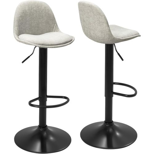Tabourets De Bar Cuisine Design Sig+ - Lot De 2 Chaises De Bar Réglable (tissu Gris)