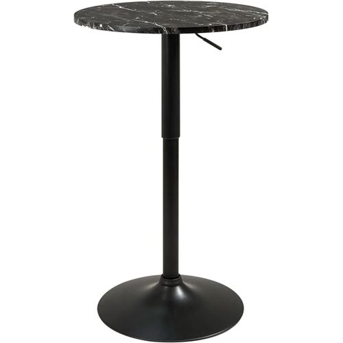 Table De Bar Haute Ø60 Cm – Mange-debout Hauteur Réglable Et Pivotant Seti (marbre Noir)
