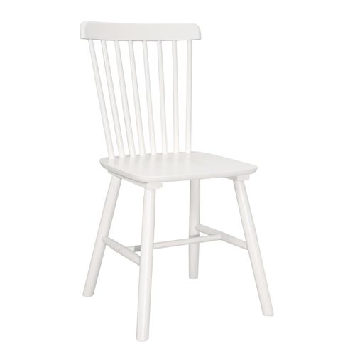 Lot De 2 Chaises Bistrot En Bois Massif Mona, Style Rétro à Barreaux (blanc)