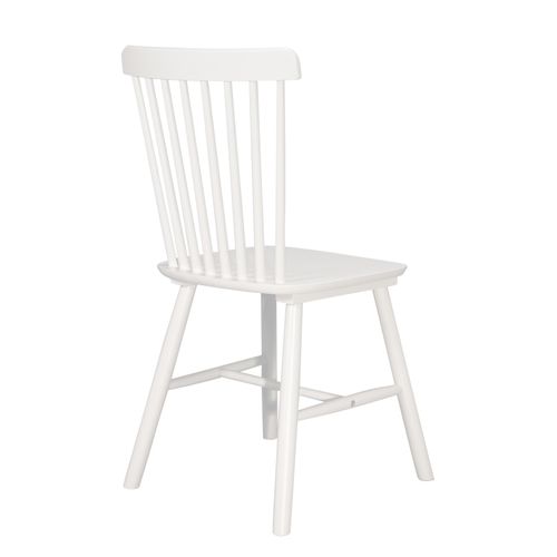 Lot De 2 Chaises Bistrot En Bois Massif Mona, Style Rétro à Barreaux (blanc)