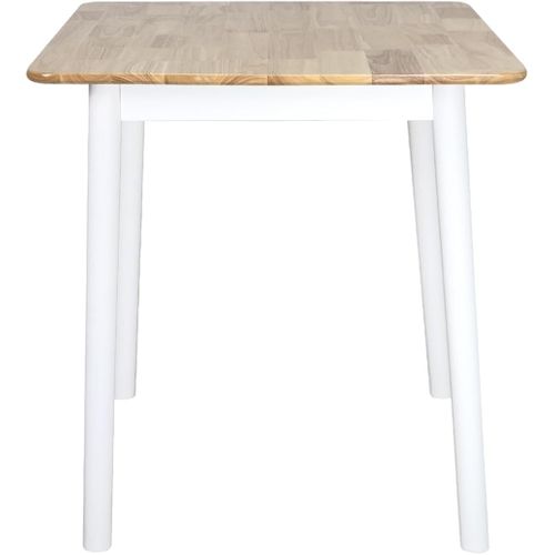Table Cuisine Carrée Bois Massif  75x75cm 2 Personnes Nita (bois Clair Blanc)