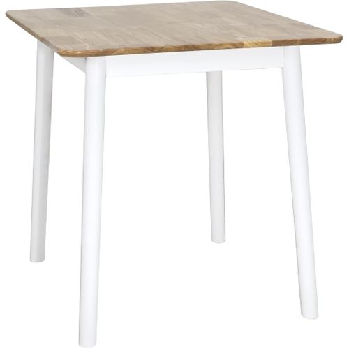 Table Cuisine Carrée Bois Massif  75x75cm 2 Personnes Nita (bois Clair Blanc)