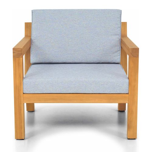 Fauteuil De Jardin En Bois Fsc - Coussins Gris Chiné - Palau