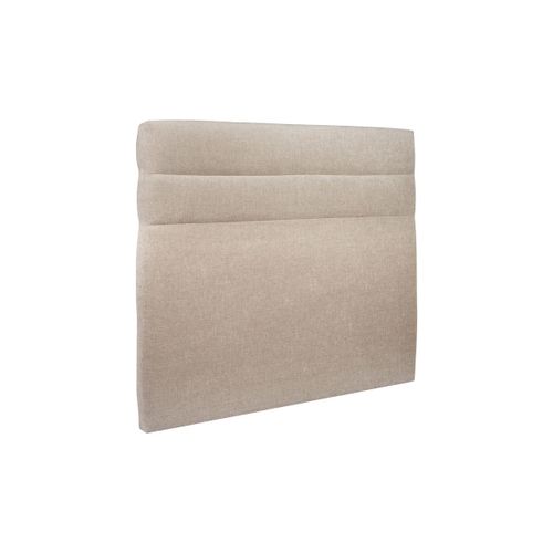 Lit Coffre 160x200cm Avec Tête De Lit Lignes Tissu Beige Brun - Hauteur Totale : 39cm