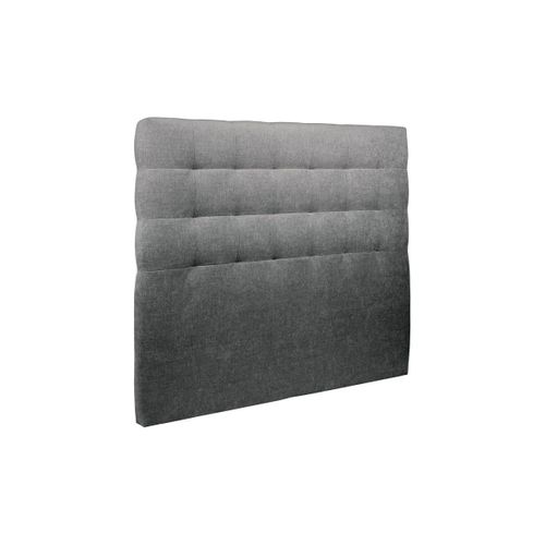 Lit Coffre 140x190cm Avec Tête De Lit Capitonnée Tissu Gris Anthracite - Hauteur Totale : 39cm