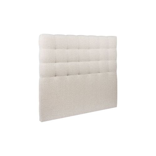 Lit Coffre 160x200cm Avec Tête De Lit Capitonnée Bouclette Beige - Hauteur Totale : 39cm