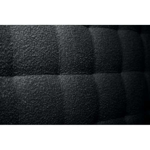 Lit Coffre 200x200cm Avec Tête De Lit Capitonnée Bouclette Noir - Hauteur Totale : 39cm