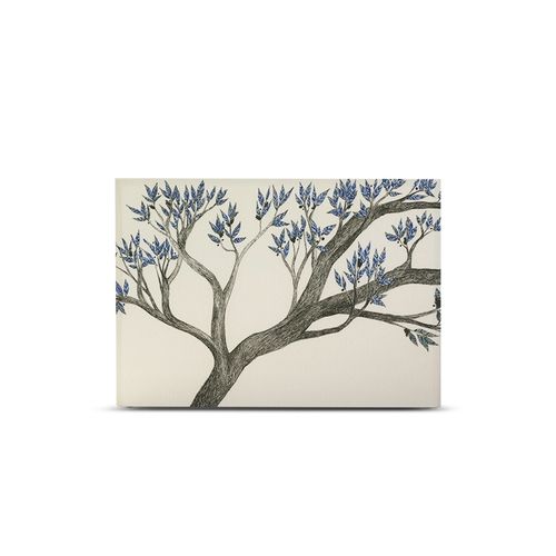Tête De Lit Déhoussable Arbre Bleu 160x110 Cm