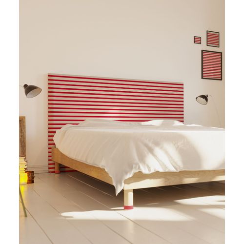 Tête De Lit Déhoussable Marinière 140x110 Cm Coloris Rouge