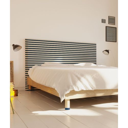 Tête De Lit Déhoussable Marinière 140x110 Cm Coloris Bleu