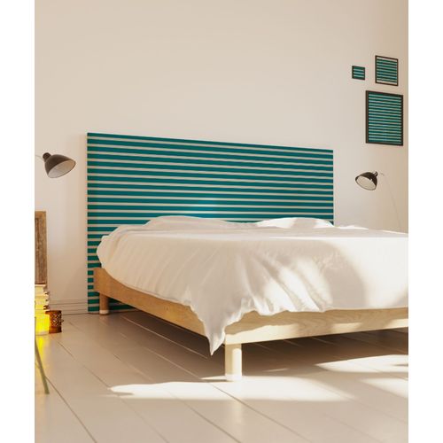 Tête De Lit Déhoussable Marinière 140x110 Cm Coloris Turquoise