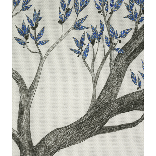 Tête De Lit Déhoussable Arbre Bleu 140x110 Cm