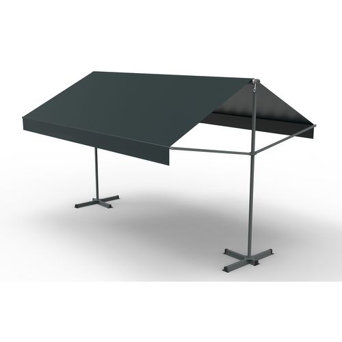 Iseo - Store Banne Double Pente Manuel 4 X 1,5/1,5 M Gris Polyester